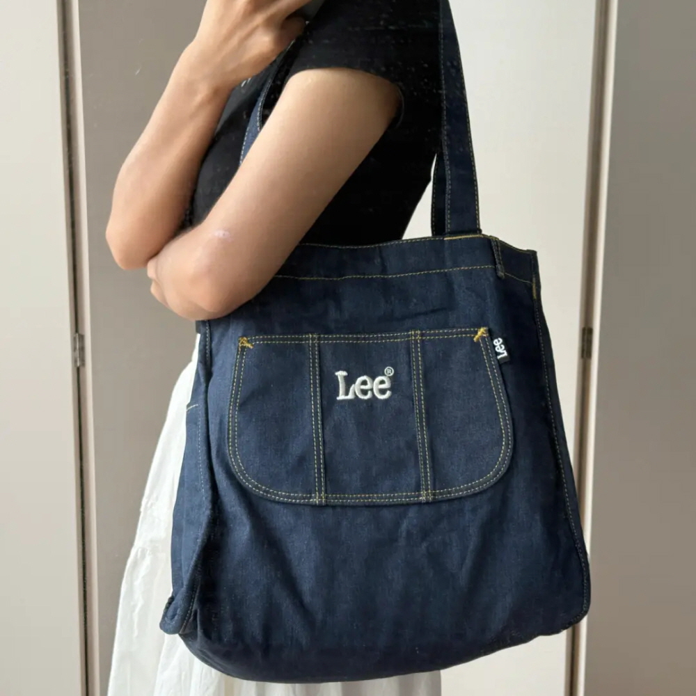 리 Lee 데님 토트백 숄더백 에코백 보부상 백 가방 블루 LE240049M - 상세 이미지 2