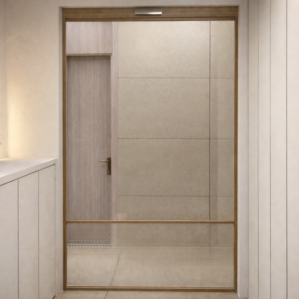 자동 원슬라이딩 중문 도어 아파트 현관 중문 (우드제품)