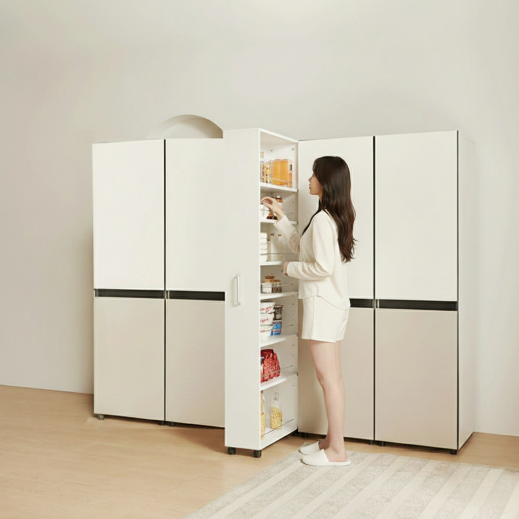 폴키친 냉장고 슬라이딩 김치냉장고 틈새장 틈새수납장 250