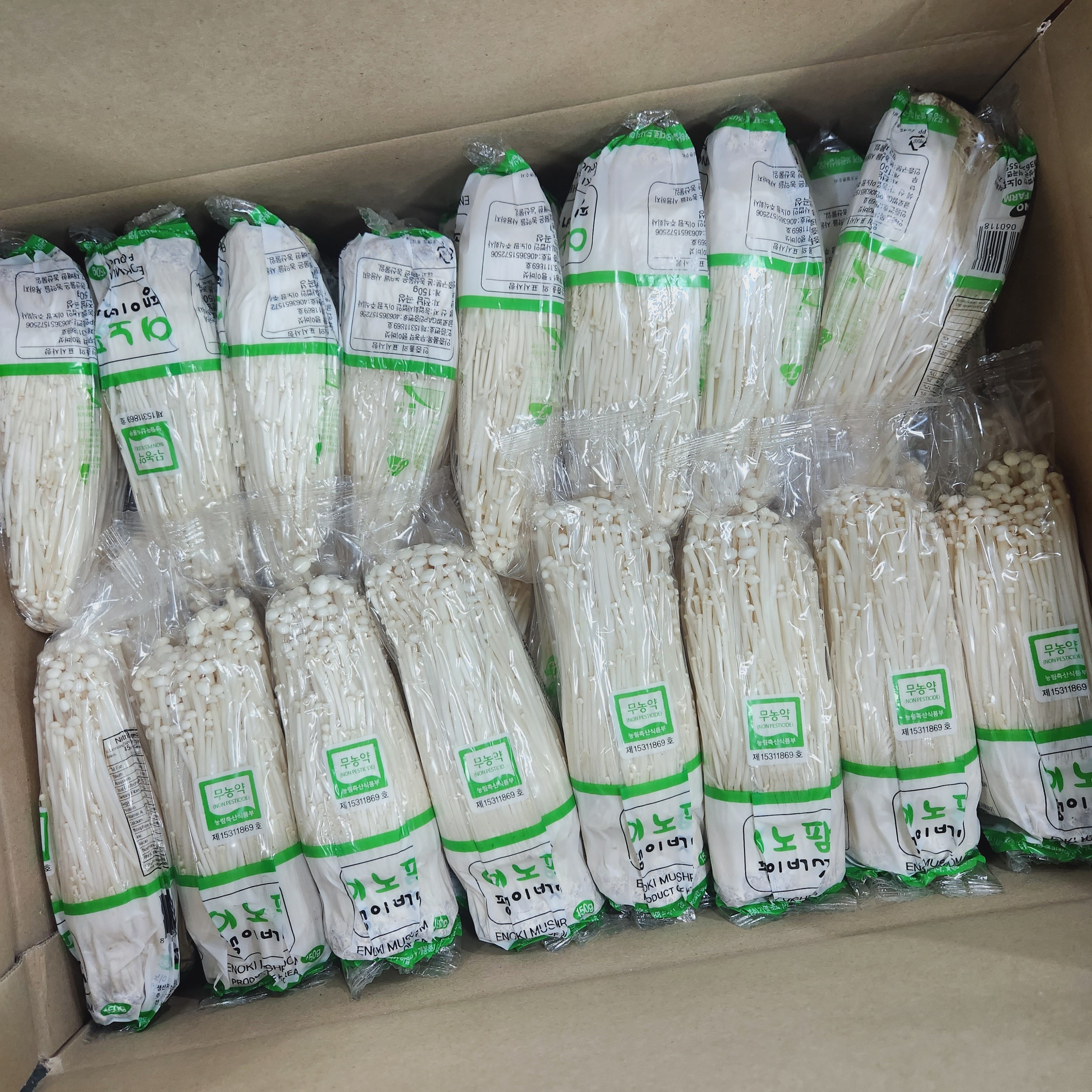 국내산 무농약 친환경 팽이버섯 5kg (150g 34봉) - 상품 이미지
