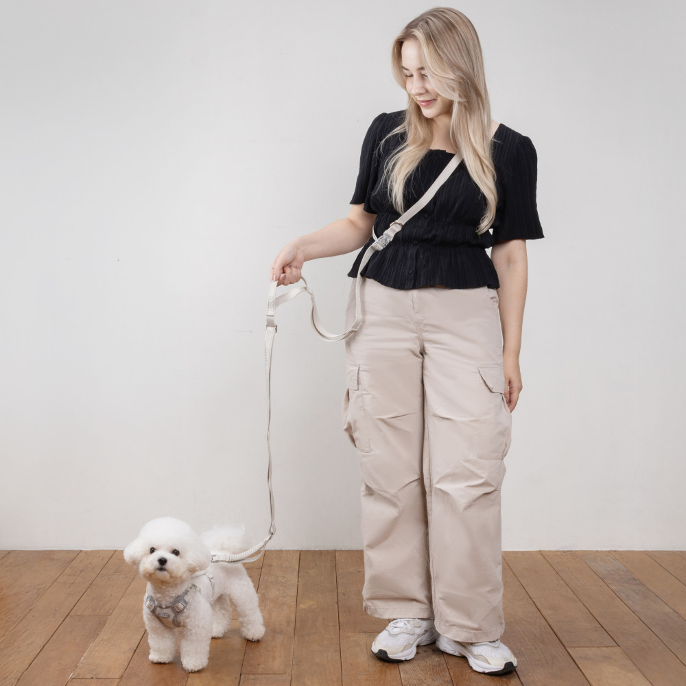 올지 세이프 핸즈프리 리드줄 충격흡수 강아지 산책줄 라이트그레이, 2m - 상세 이미지 2