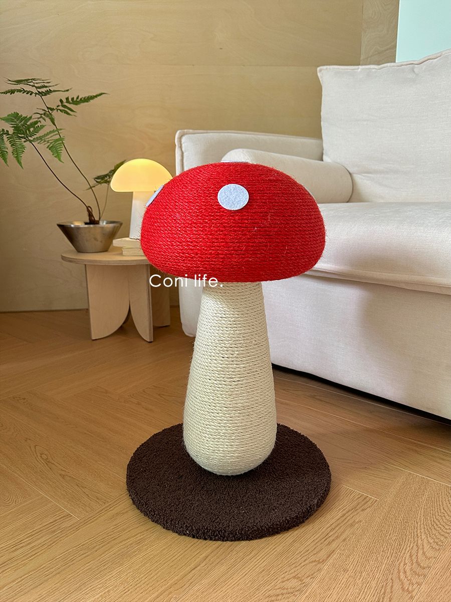 고양이 스크래쳐 세트 놀이 버섯모양 장난감 고양이놀이터 레드머쉬룸 하이 50 x 35cm - 상세 이미지 5