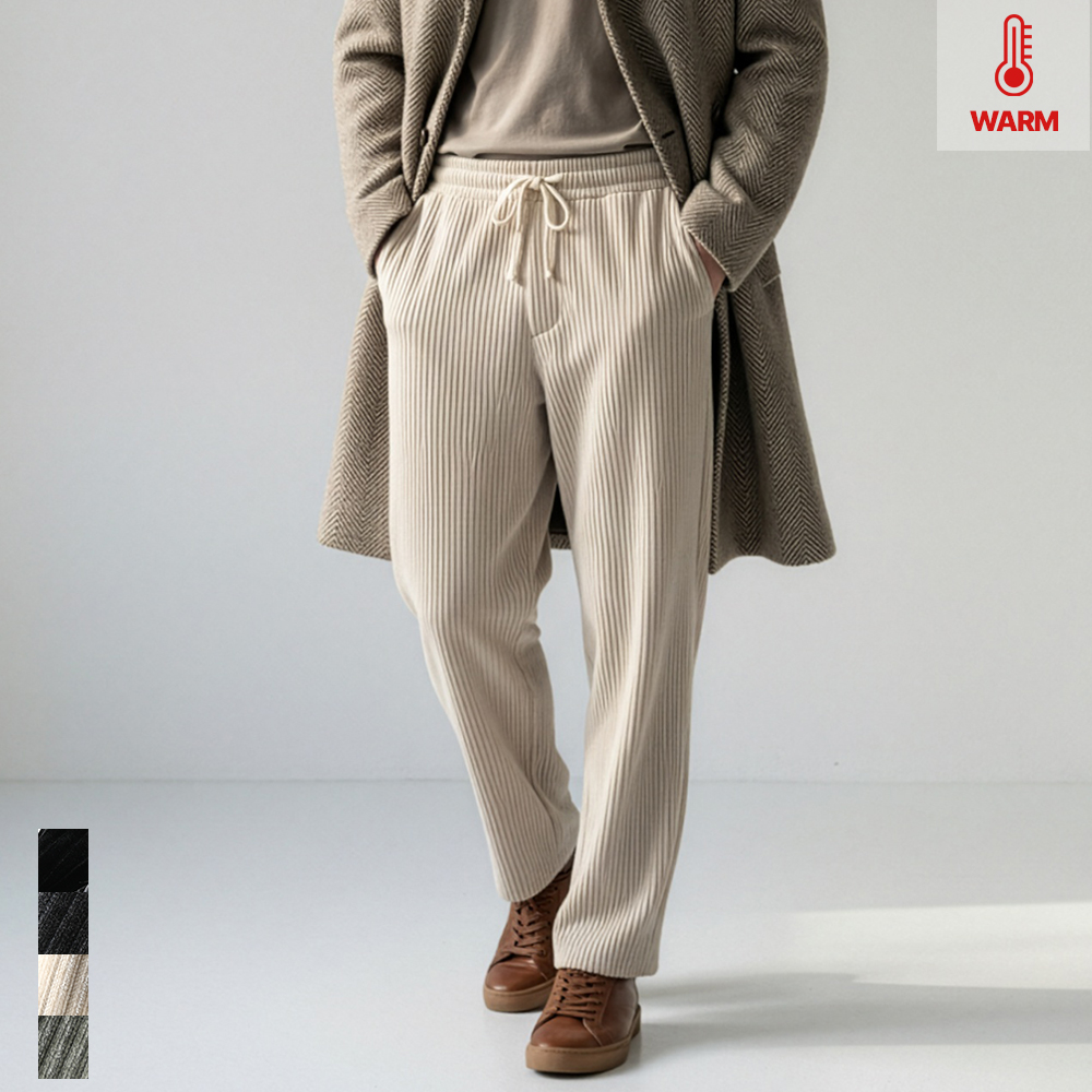 남자 골덴바지 기모바지 겨울 세미와이드 스판 밴딩 코듀로이팬츠 제품 이미지