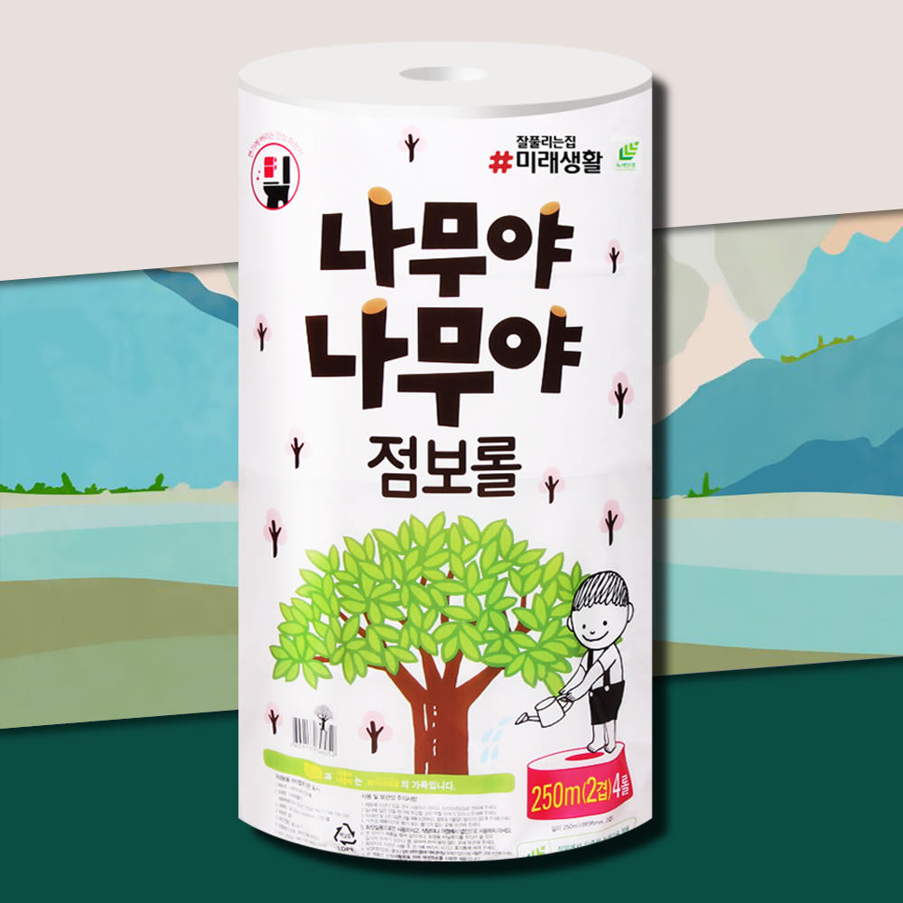 나무야나무야 점보롤 2겹 250m 4롤 1팩