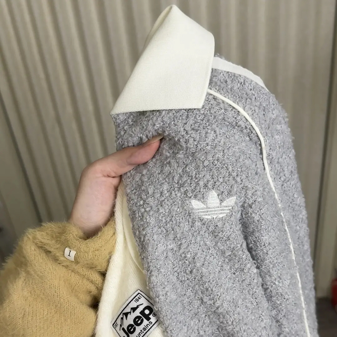 아디다스 오리지널 폴로 카라 부클레 카라 긴팔 티셔츠 그레이 KS7791 - 상세 이미지 3