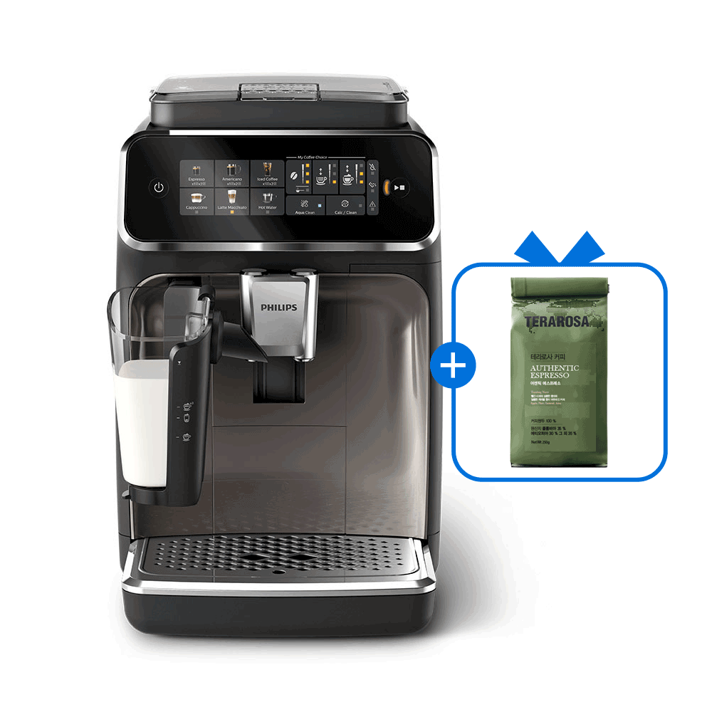 카드+적립가 53만원대)필립스 라떼고 3000시리즈 전자동 에스프레소 커피머신 EP3347/93 + 테라로사 원두 단독 증정 상세 이미지 2