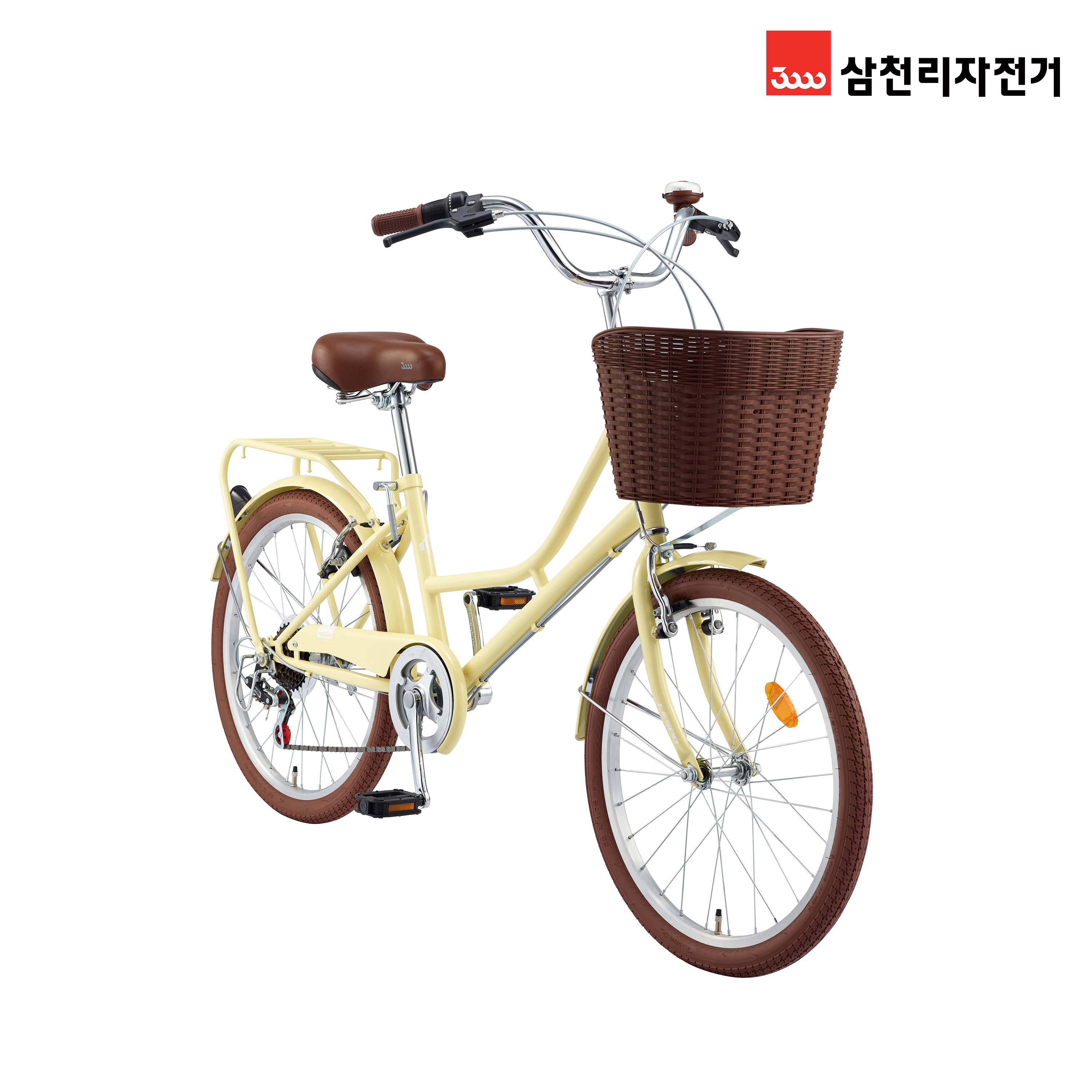 2025 삼천리 22 선데이 7단 - 100% 조립 클래식 디자인 여성 바구니 생활자전거 - 메인 이미지