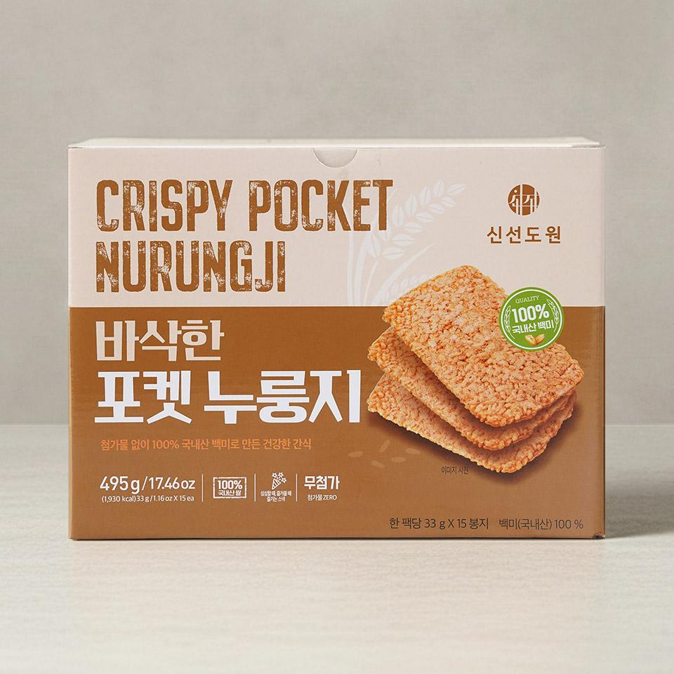 메가마트 신선도원 바삭한 포켓누룽지 33g x 15개입 - 상품 이미지