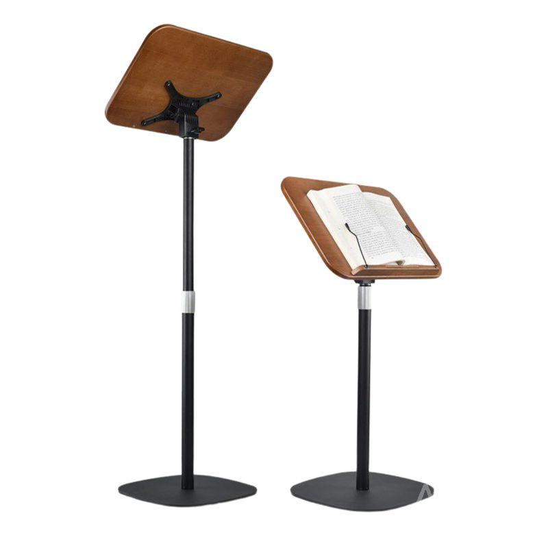 스탠딩 독서대 원목 고정대 북스탠드 거치대 높이조절 브라운 30-50cm 조절형 - 상세 이미지 2
