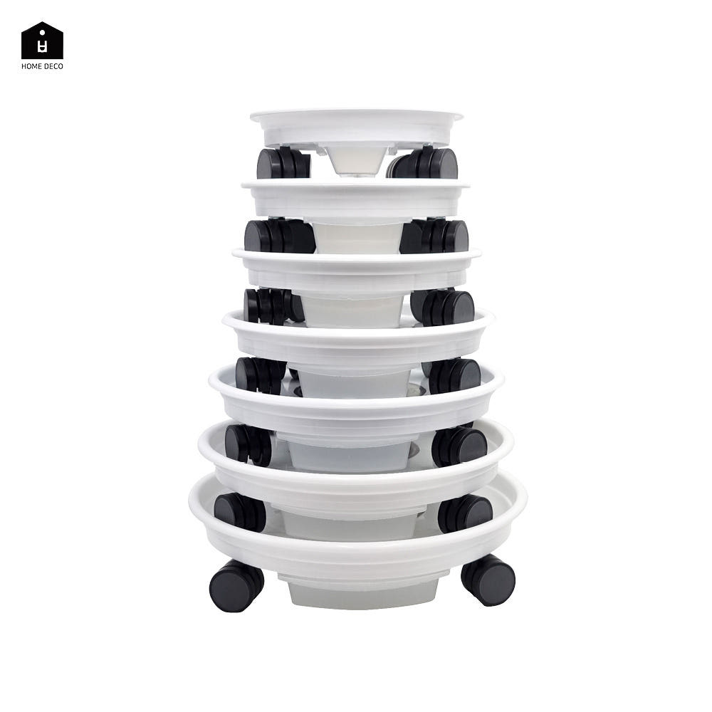 이동식 화분받침대 바퀴달린 화분받침 물받이 물받침대 3호, 화이트 이미지 2