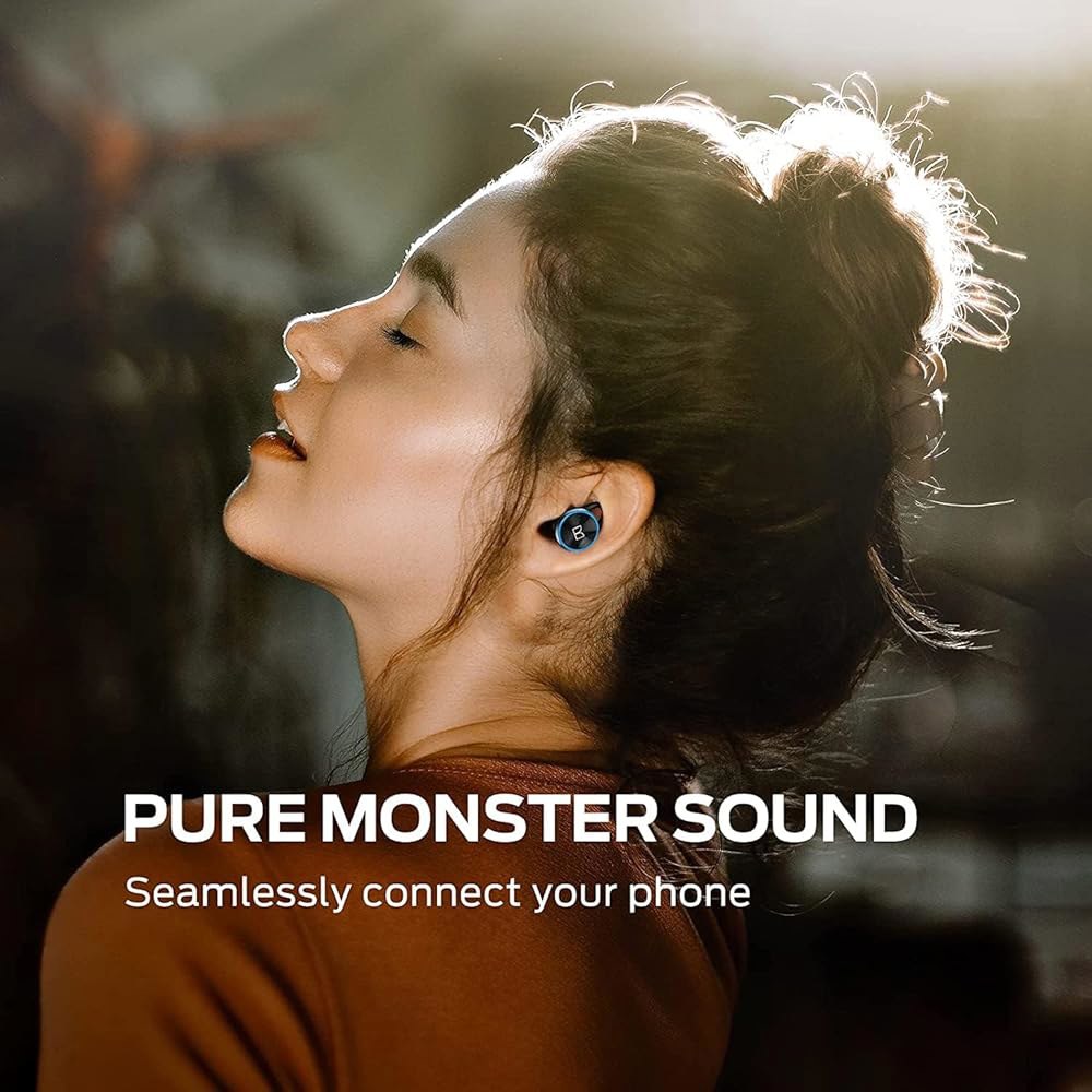 Clarity 101 AirLinks 무선 이어버드, IPX5 블루투스 내장 콜, 이어폰 헤드폰, 마이크, 안전한 스포츠에 베이스 케이스 클리어 포함, 사운드, 방수, 핏 스테레오 - 상세 이미지 3
