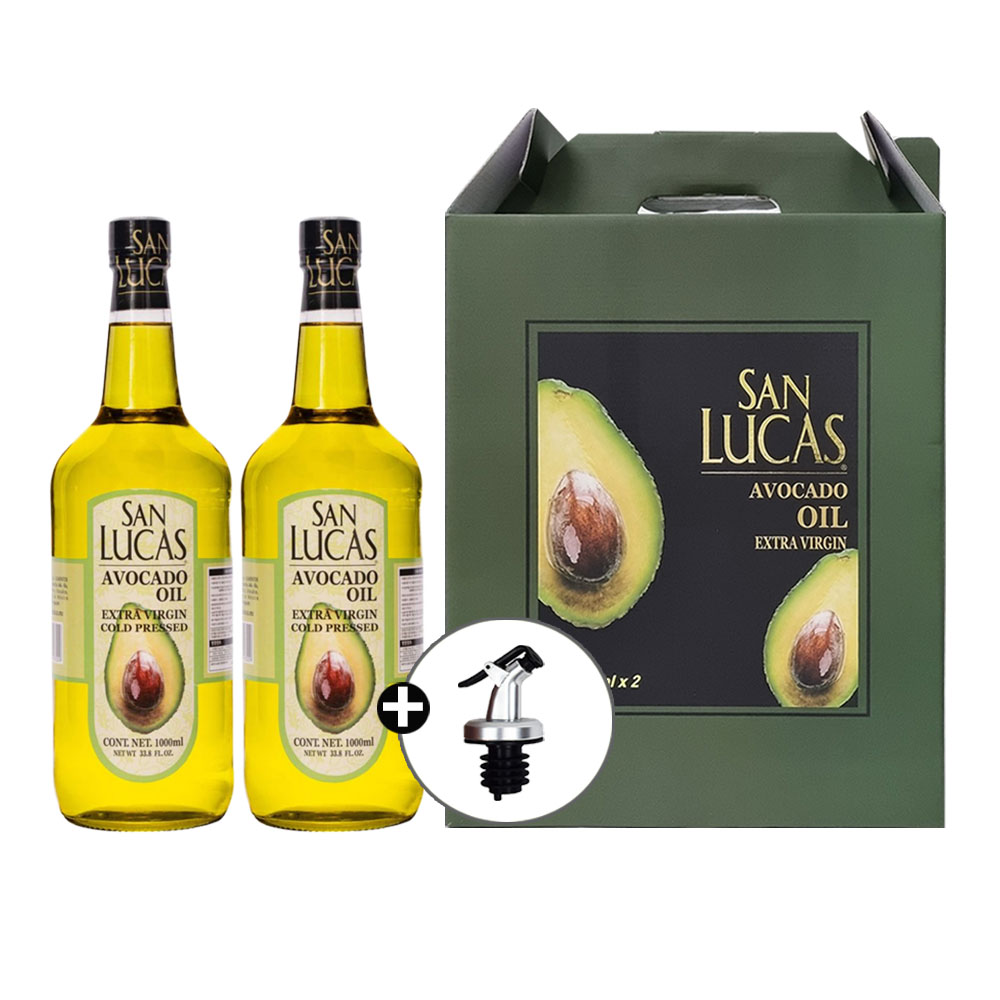 산루카스 엑스트라버진 아보카도오일 1L x 2병 선물세트 냉압착 아보카드 오일 기름 효능 먹는법 추천 - 상품 이미지