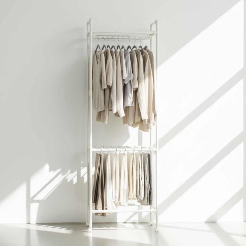 서랍 행거 이동식 시스템행거 스탠드 옷걸이 옷장 2단 수납