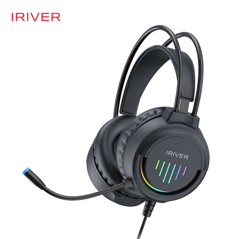 아이리버 경량 USB C to A 콤보 어학용 게이밍 LED 헤드셋 G9H 블랙 이미지 8