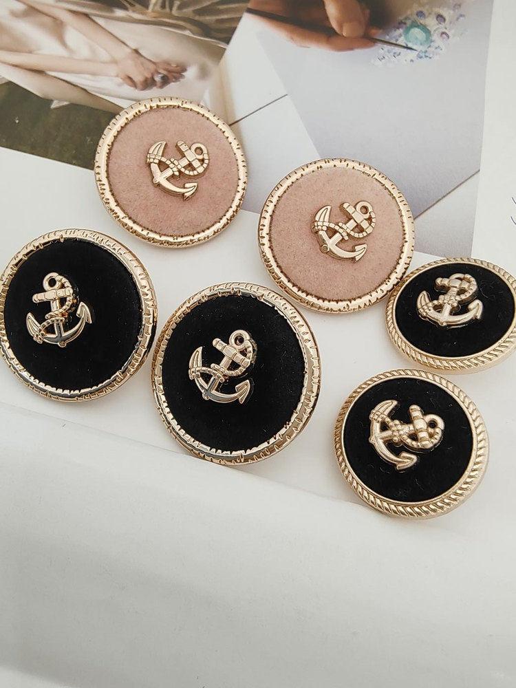 단추 공예 여성용 메탈 럭셔리 가디건 바느질 재료 보석 로즈골드 블랙 벨벳 직경18mm 2개 - 상세 이미지 2