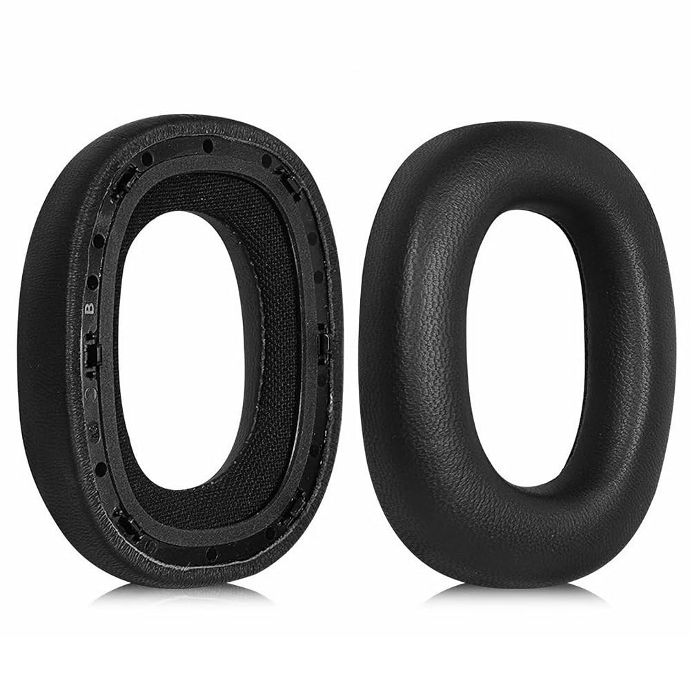 PX8 이어패드 교체용 단백질 램스킨 폼 이어 패드 헤드폰과 Bowers&Wilkins (블랙) 메모리 쿠션 커버 호환 Black - 상품 이미지