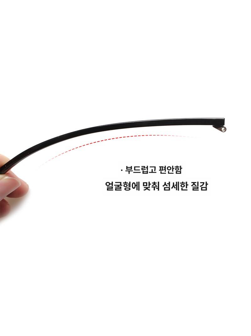 안경다리 교체 부품 안경수리 부러짐 귀아픔 조절 다리 다리 폭 4.3mm 돌출형 글로시블랙 - 상세 이미지 5