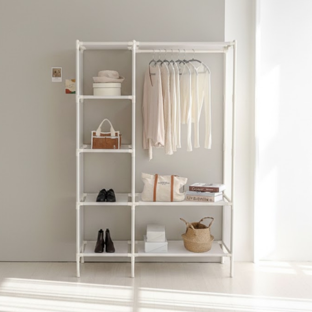 서랍 행거 이동식 시스템행거 스탠드 옷걸이 옷장 2단 수납