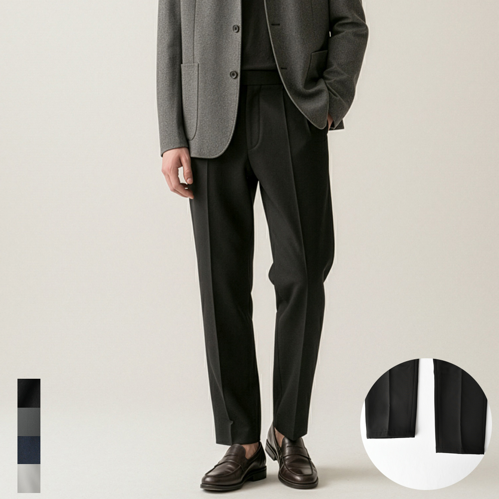 남자 슬랙스 남성 정장바지 일자 스판 밴딩 9부 10부 빅사이즈 바지 제품 이미지