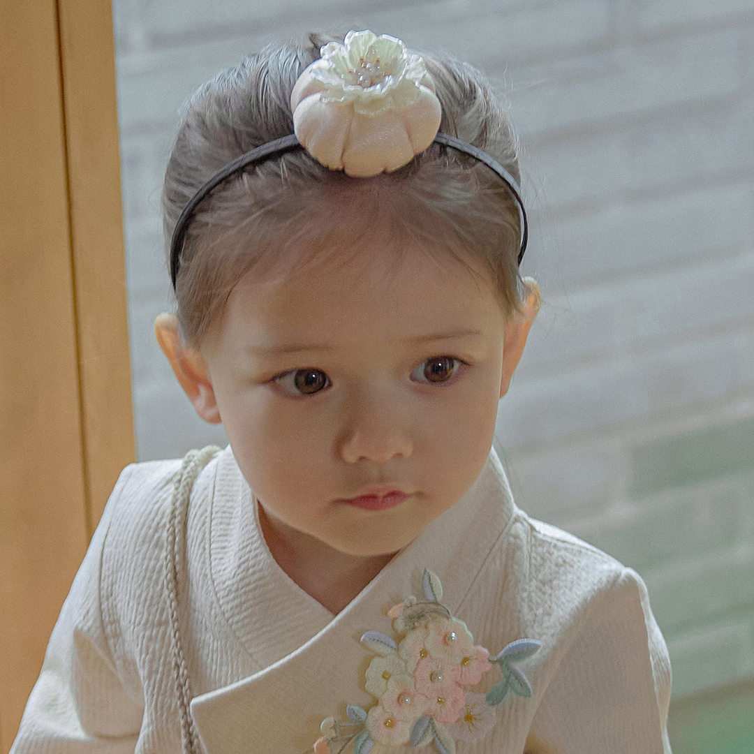 여아 유아 한복 장신구 머리장식 보석 호박 머리띠 이미지 8