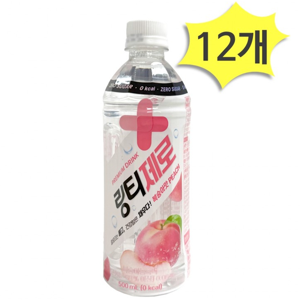 비타민음료 링티제로복숭아 피로 에너지 과일맛 500ml 12개 - 상품 이미지