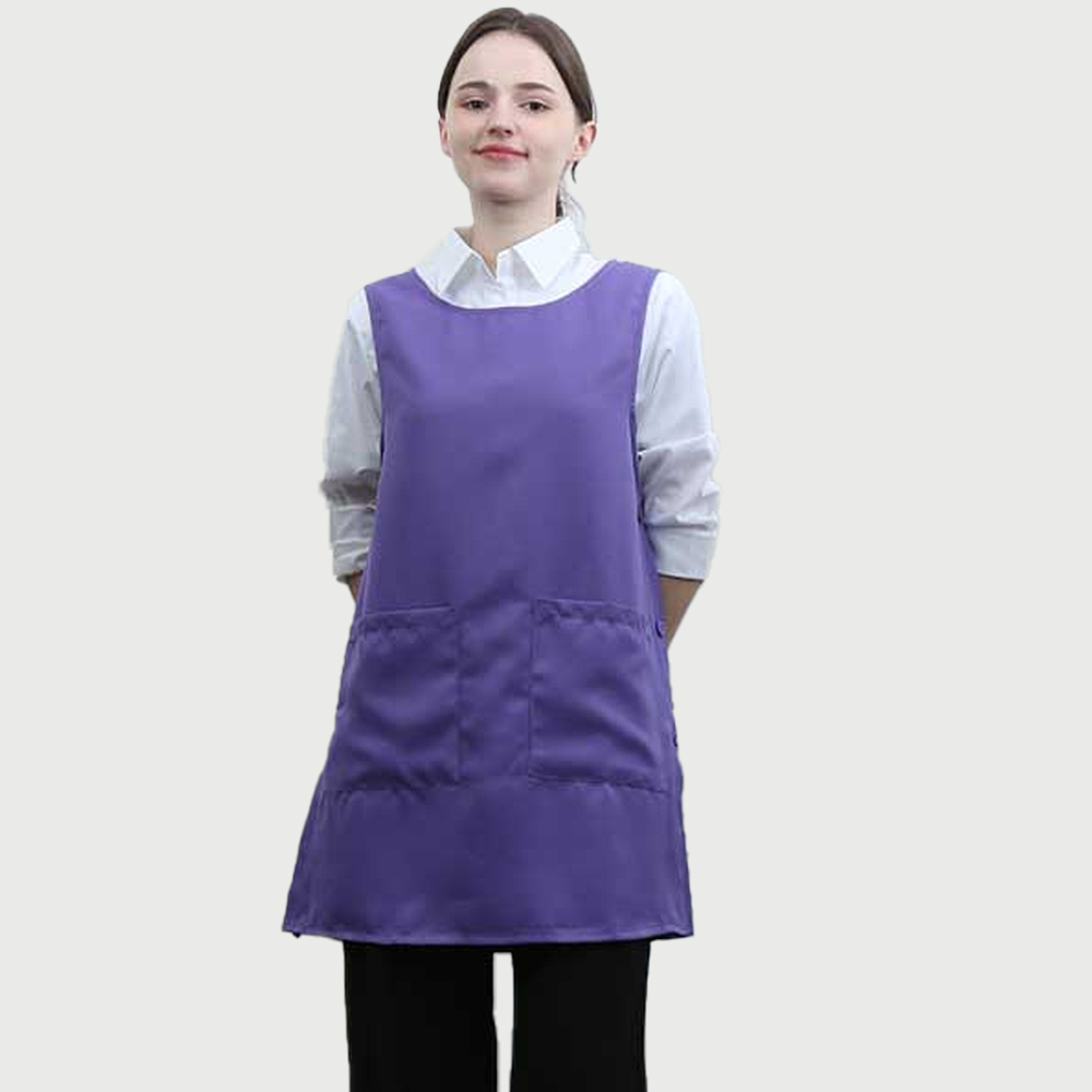 보라단추 원피스앞치마 요양원 요양보호사 단체 행사용 식당 서빙앞치마 - 상세 이미지 5