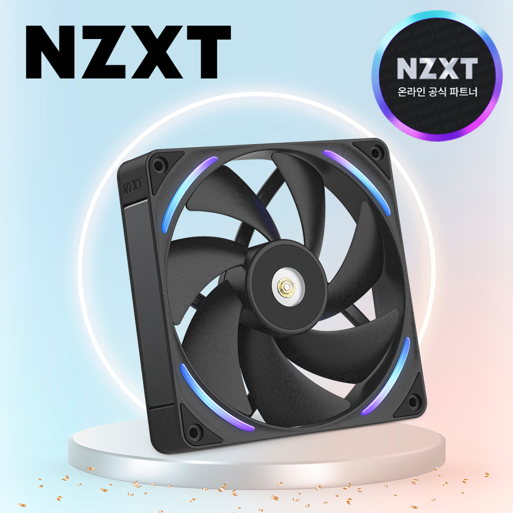 NZXT F140X 140mm 컴퓨터 쿨링팬 블랙, 1팩 - 상품 이미지