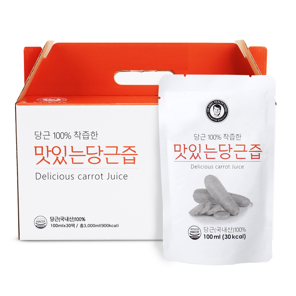 김재식헬스푸드 저온착즙 100% 맛있는 당근즙 100ml 30팩 1박스 제품 이미지