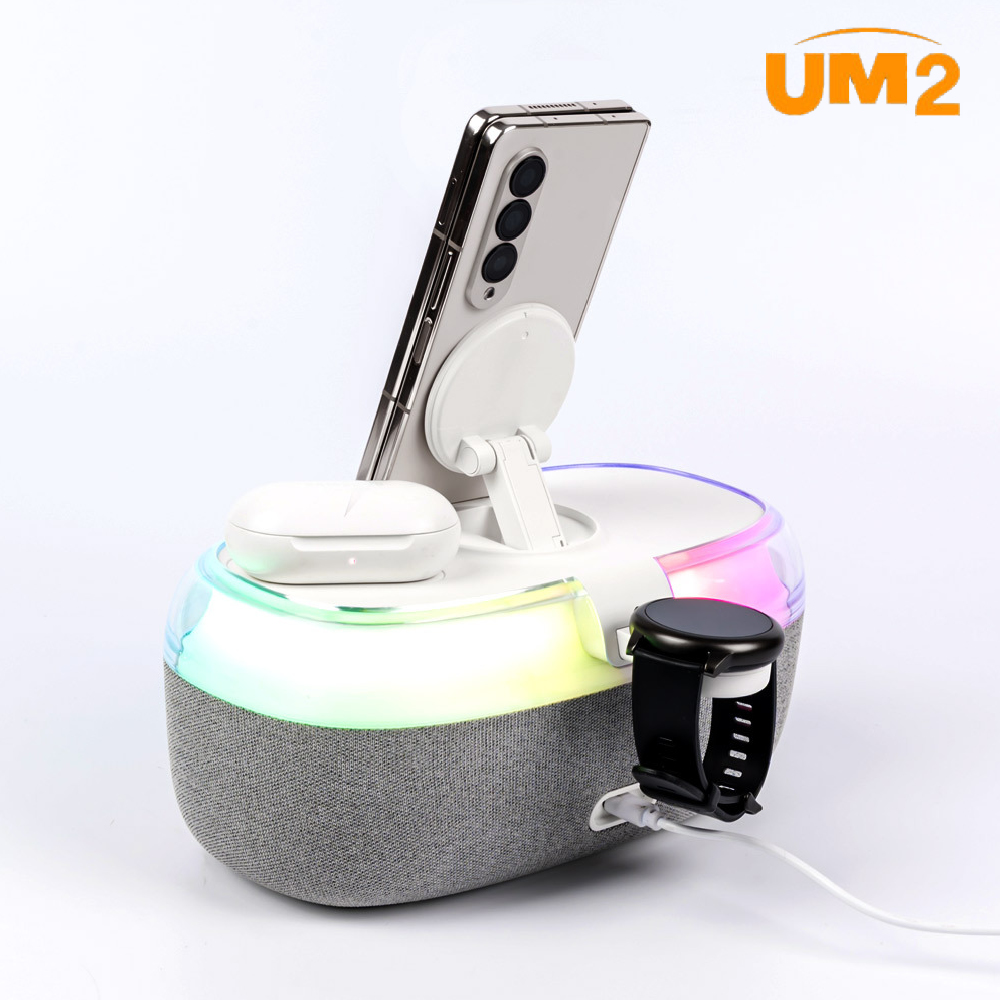 UM2 3in1 무선충전기 블루투스 스피커 맥세이프 시계 알람 RGB무드등 UMWH-BT15WLED - 상세 이미지 5