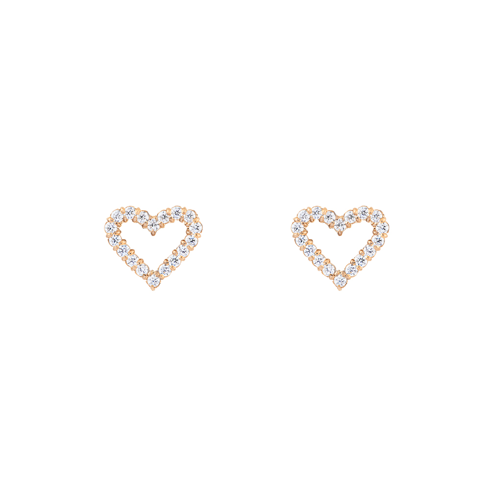 다니엘 웰링턴 MIRELLE HEART EARRINGS 하트 큐빅 미니 레이어드 귀걸이 - 상품 이미지