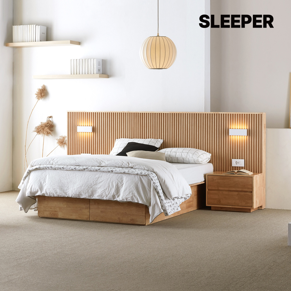 슬립퍼 실비 신혼 부부 트윈 템바보드 원목 호텔 호텔형 침대 프레임 LK 라지킹 A타입 150