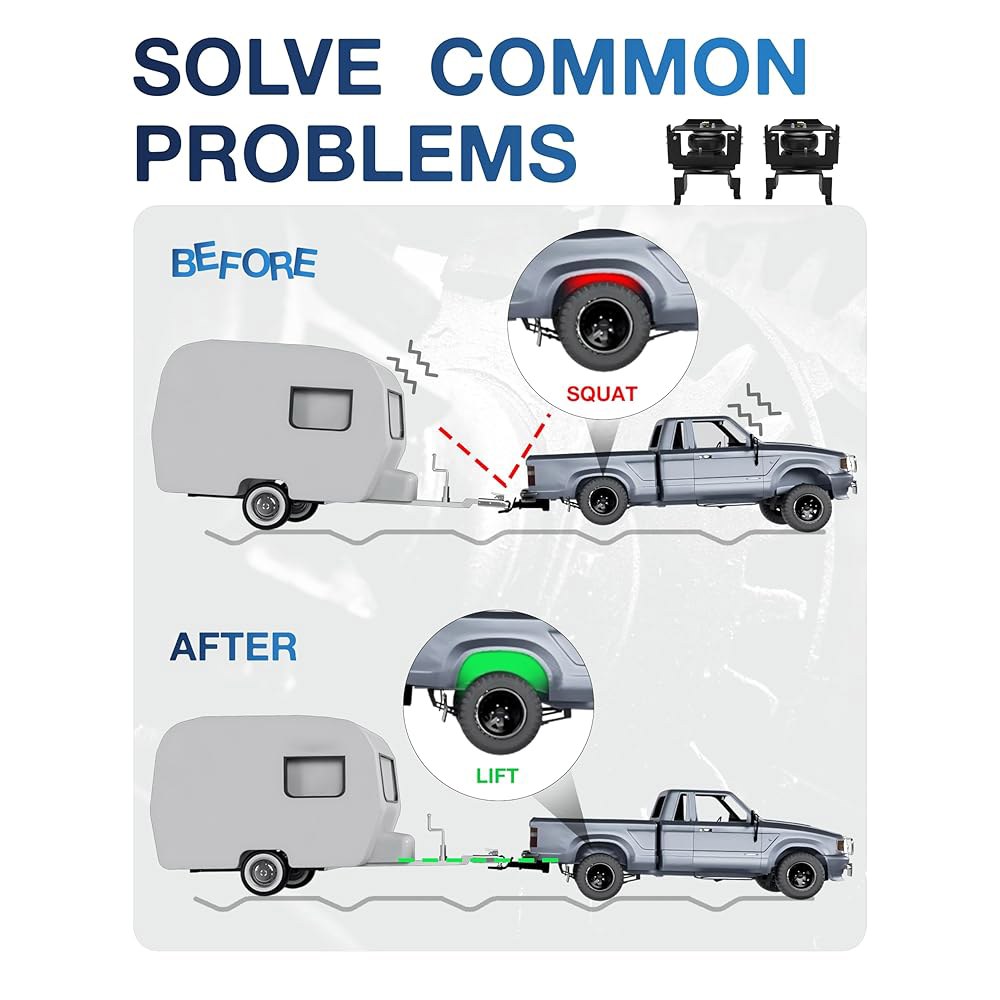 2015-2025 포드 F150 2WD 및 4WD용 TOPICK 에어백 서스펜션 키트, 트럭용 리어 에어백, 5000파운드의 하중 평준화 용량, 견인 운반용 에어 스프링 파이어스톤 - 상세 이미지 3