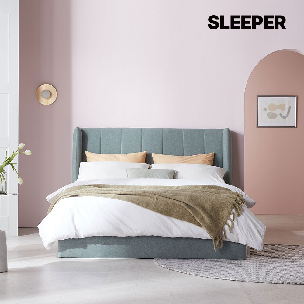 슬립퍼 허그 신혼 부부 패브릭 저상형 침대 프레임 LK 라지킹 사이즈 침대