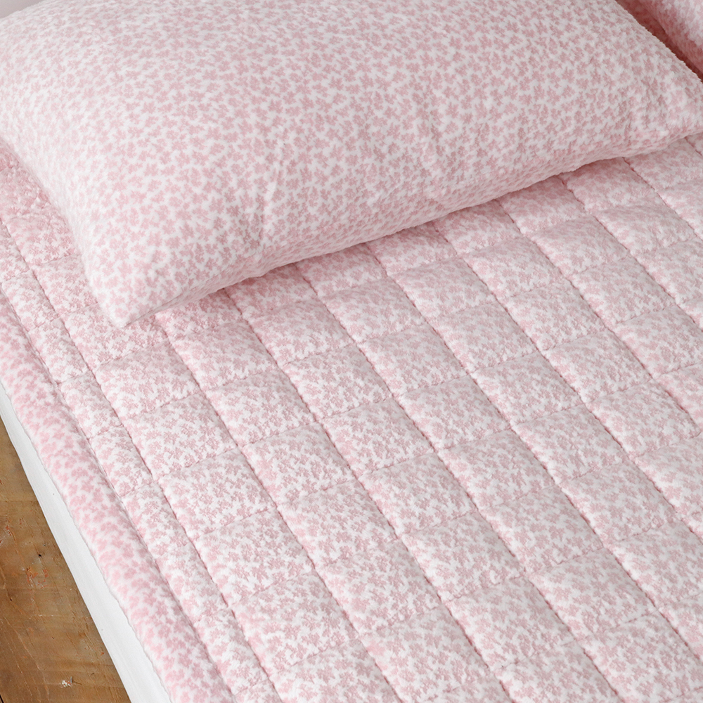 눈꽃 밍크 라셀 극세사 미끄럼방지 고정밴드 따뜻한 겨울 침대패드 Q/K 170x200