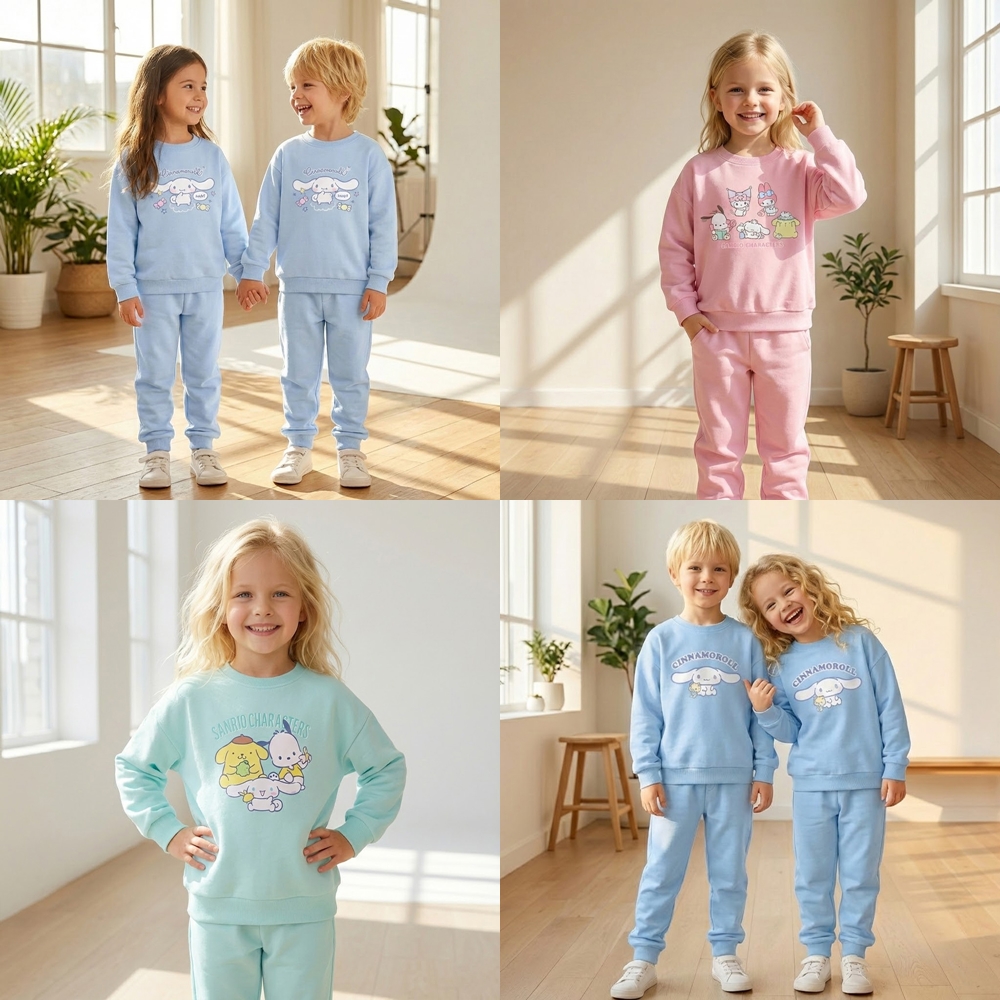 산리오 상하복 키즈 유아 상하세트 아동복 기모 셋업 시나모롤 - 상품 이미지