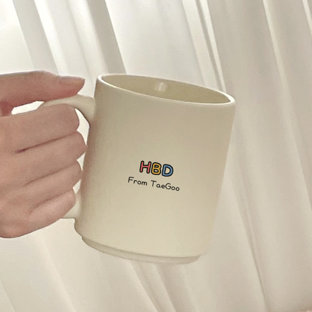 파스텔 레고 머그컵 생일선물 주문제작 더오래 크림, 핑크 320ml - 상세 이미지 3