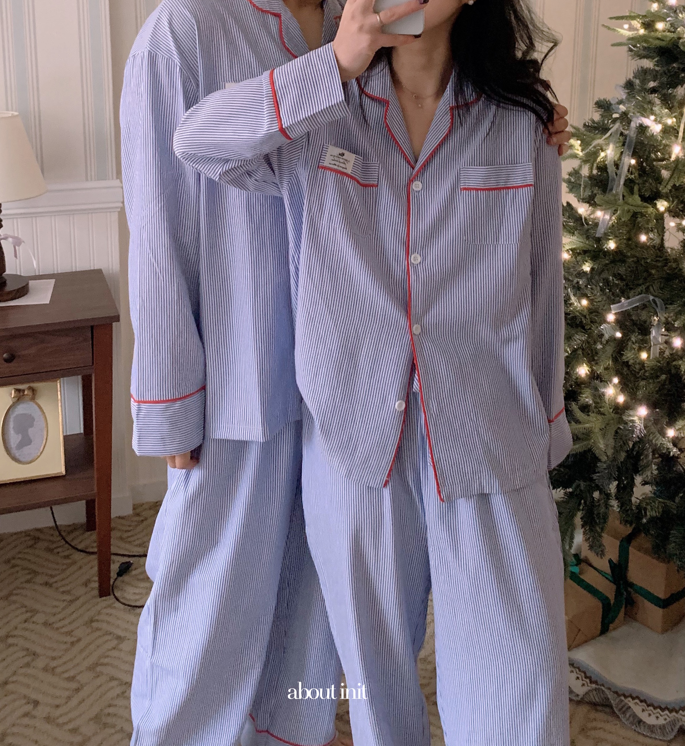 빅사이즈잠옷 임산부 스트라이프 신혼부부 커플파자마 3XL 제품 이미지