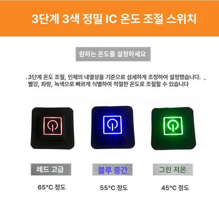 따뜻한 USB 발열패드 히팅 열선 10x15cm 1대2 USB 20 x 20cm 5단 5단 - 상세 이미지 3