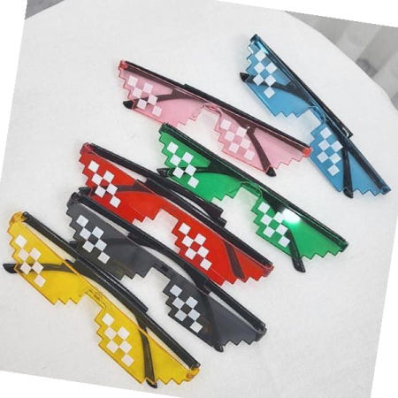 외계인안경 픽셀안경 8비트 모자이크 만화 파티안경