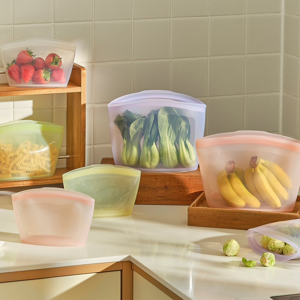 [N단독구성]실리팟 프리미엄 실리콘 지퍼백 4p 세트 밀폐용기 냉장고정리 용기 제품 이미지