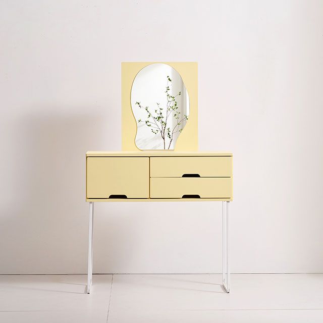 가구의서 버터화이트 입식 화장대 버터, 835x300x1335mm - 상품 이미지