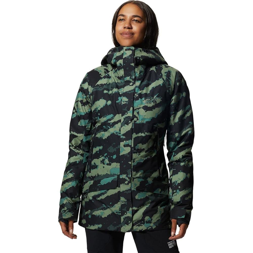 Mountain Hardwear 여성용 Cloud Bank 고어텍스 단열 재킷, 민트 팜 브러쉬 스트로크 프린트, X-Small 1 Dark Caspian X-Small - 상품 이미지