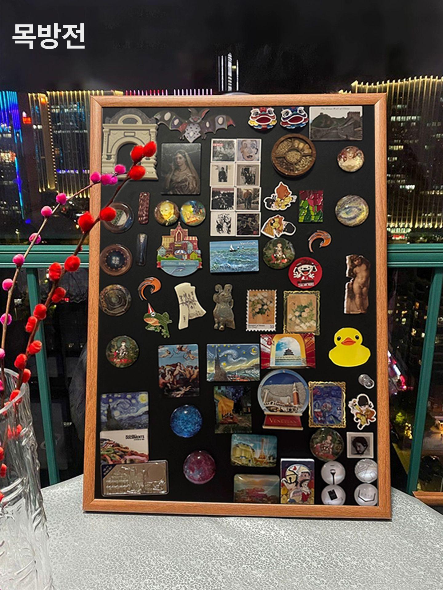 대형 자석 보드판 칠판 마그네틱 카페 인테리어 소형 20 x 30cm 커피색 6종 액세서리 포함 - 상세 이미지 5