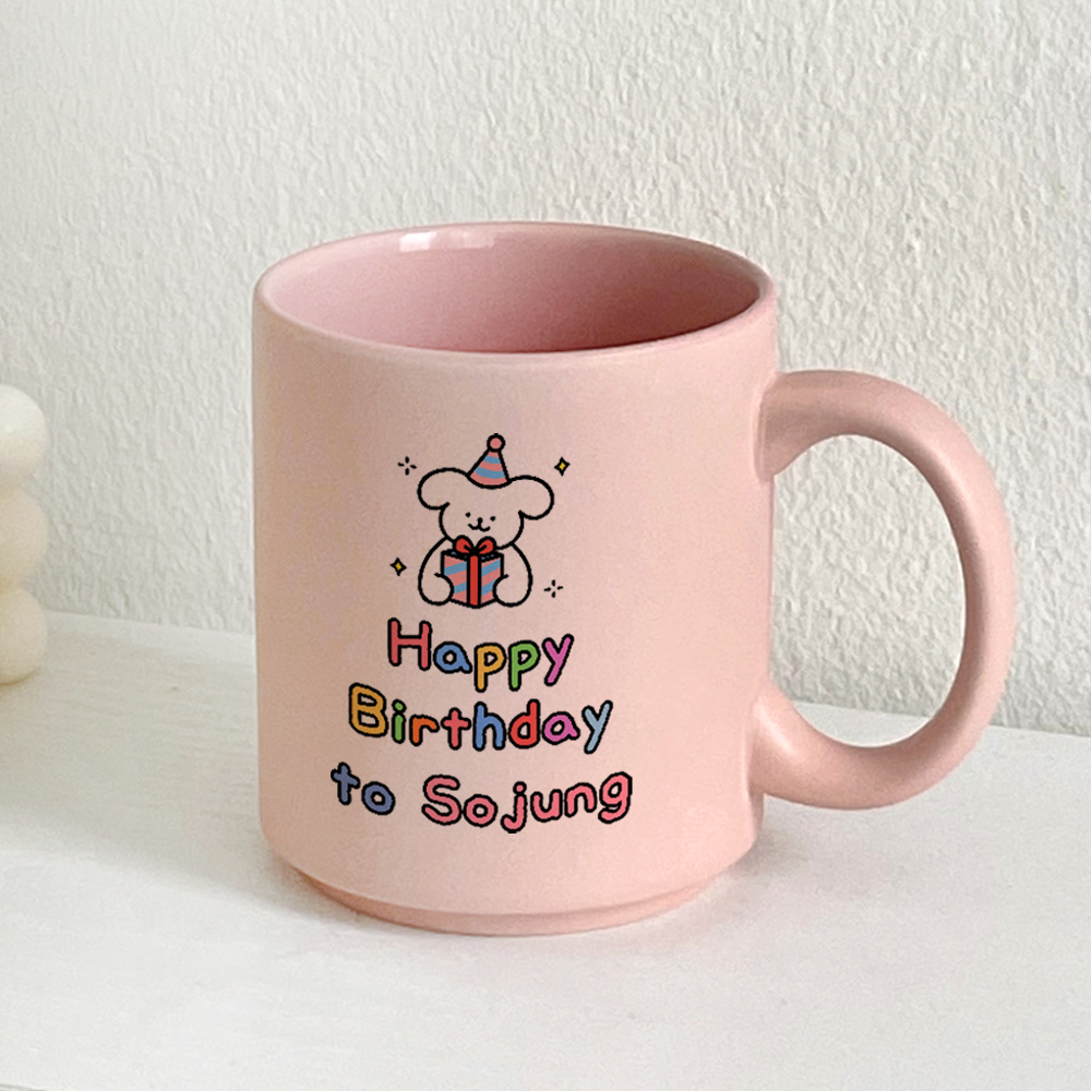 파스텔 레고 머그컵 생일선물 주문제작 더오래 크림, 핑크 320ml - 상세 이미지 2