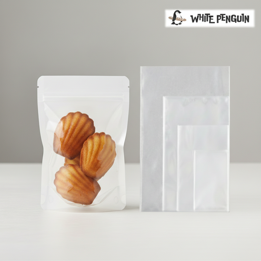 [화이트펭귄] OPP접착봉투 500매 (마들렌포장 쿠키봉투 샌드위치포장비닐) 제품 이미지