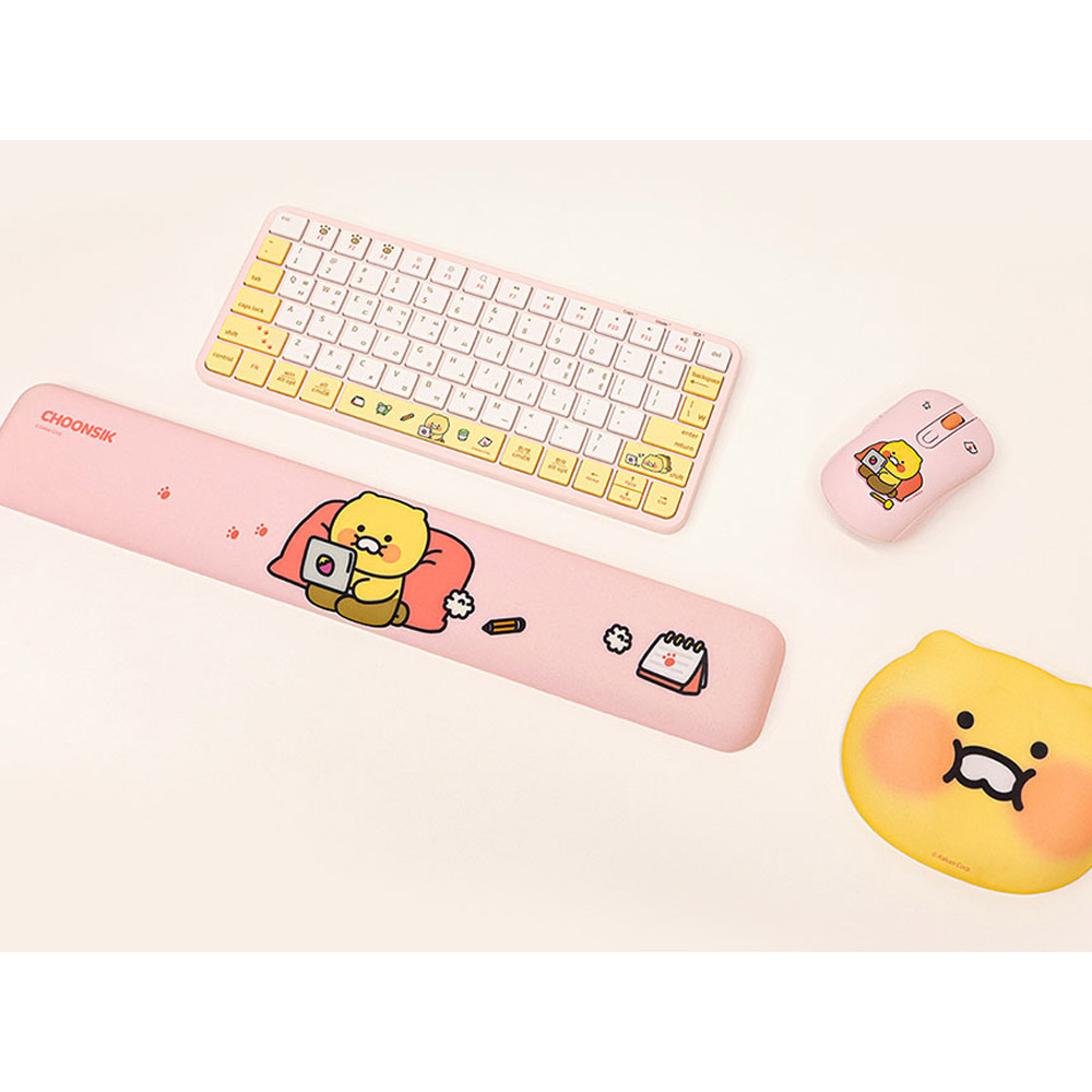 카카오프렌즈 메모리폼 키보드+마우스 손목패드 세트 열공 볼빵빵 춘식이 - 상품 이미지