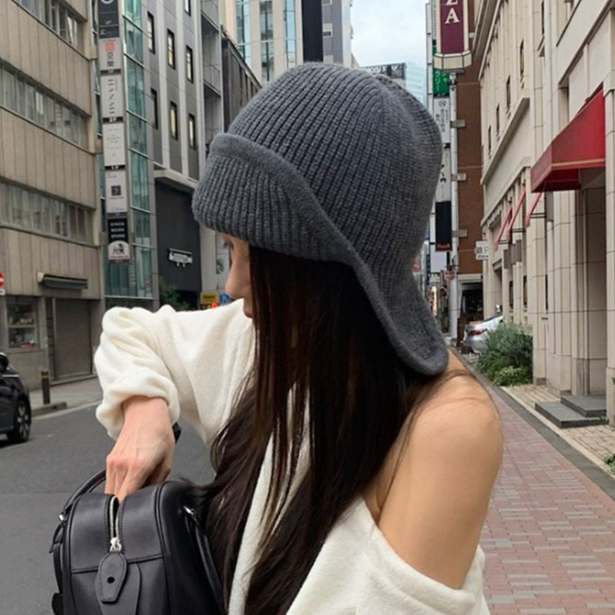 [블랙당일] 캐로 모자 트루퍼햇 캐시미어 울 귀달이 비니 웨어링무드 (2c) - 상품 이미지