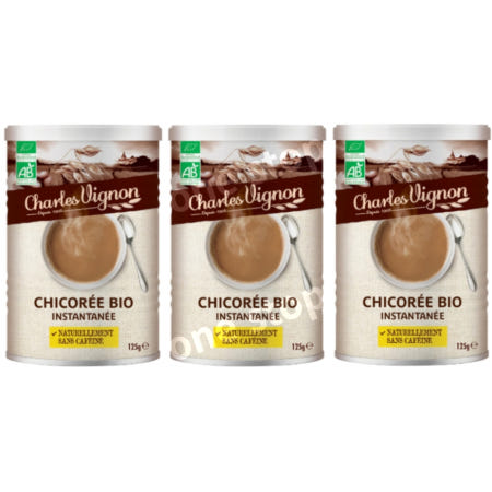 [해외]Charles Vignon 샤를비뇽 유기농 인스턴트 치커리 125g 3개 무카페인 무가당 Nutri Score A 