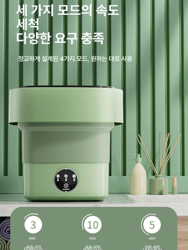 접이식 세탁기 3KG 휴대용 소형 손빨래 속옷 양말 16L 블루라이트 항균 전자동 A - 상세 이미지 4