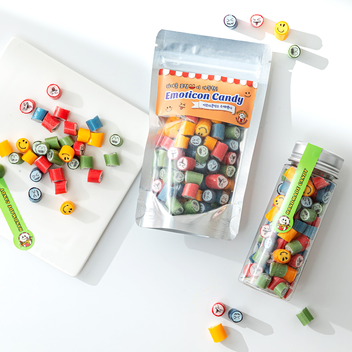 수제캔디 수제 사탕 이모티콘 과일맛 맛있는 사탕 어린이집 선물 답례품 100g 이미지 6